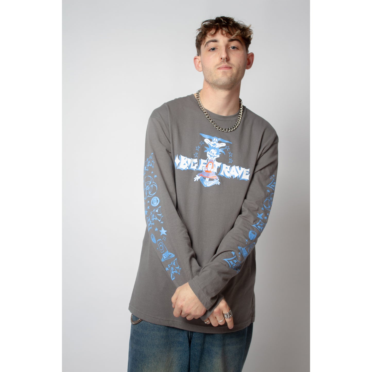 GREY TRAFFIC CONE LONG SLEEVE T