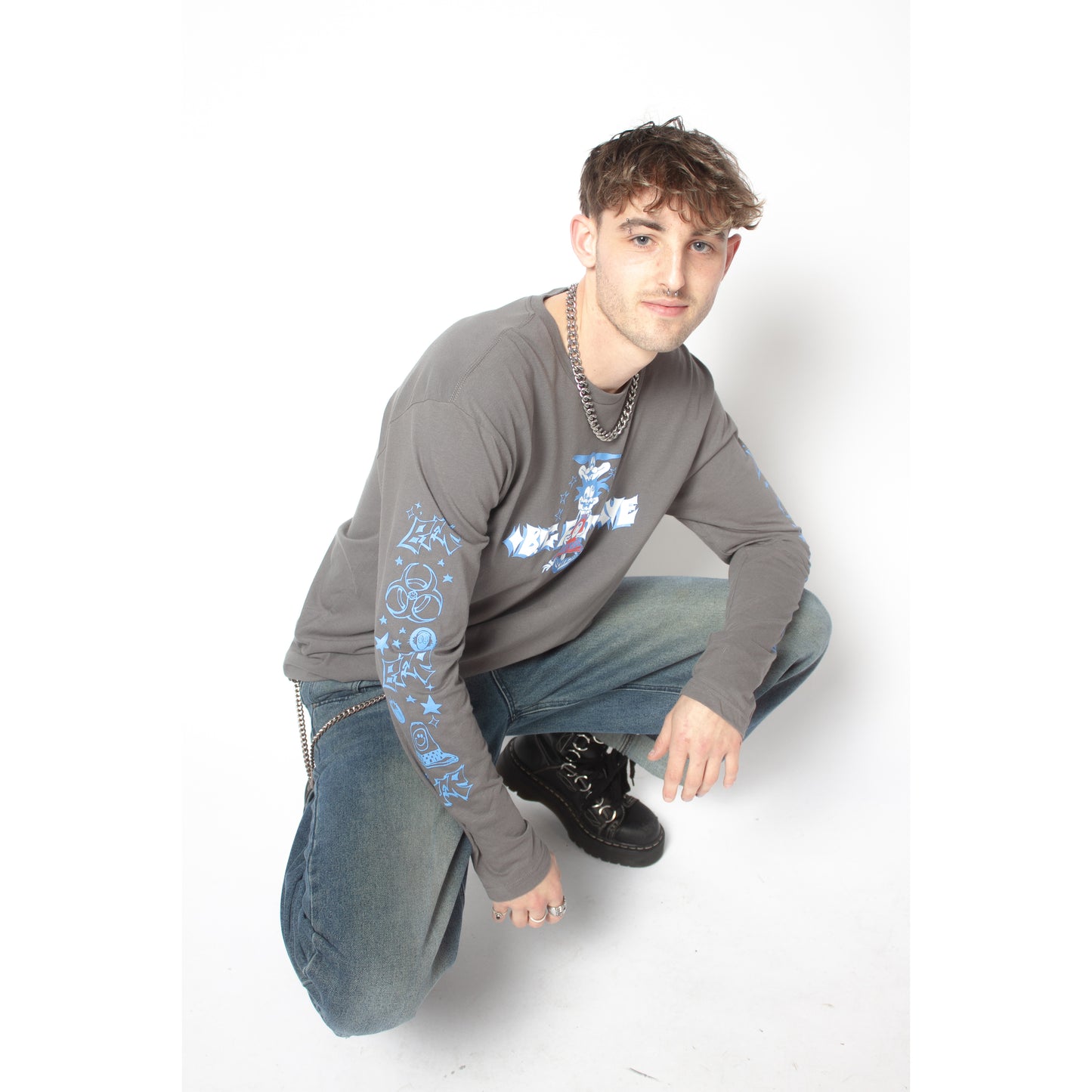 GREY TRAFFIC CONE LONG SLEEVE T