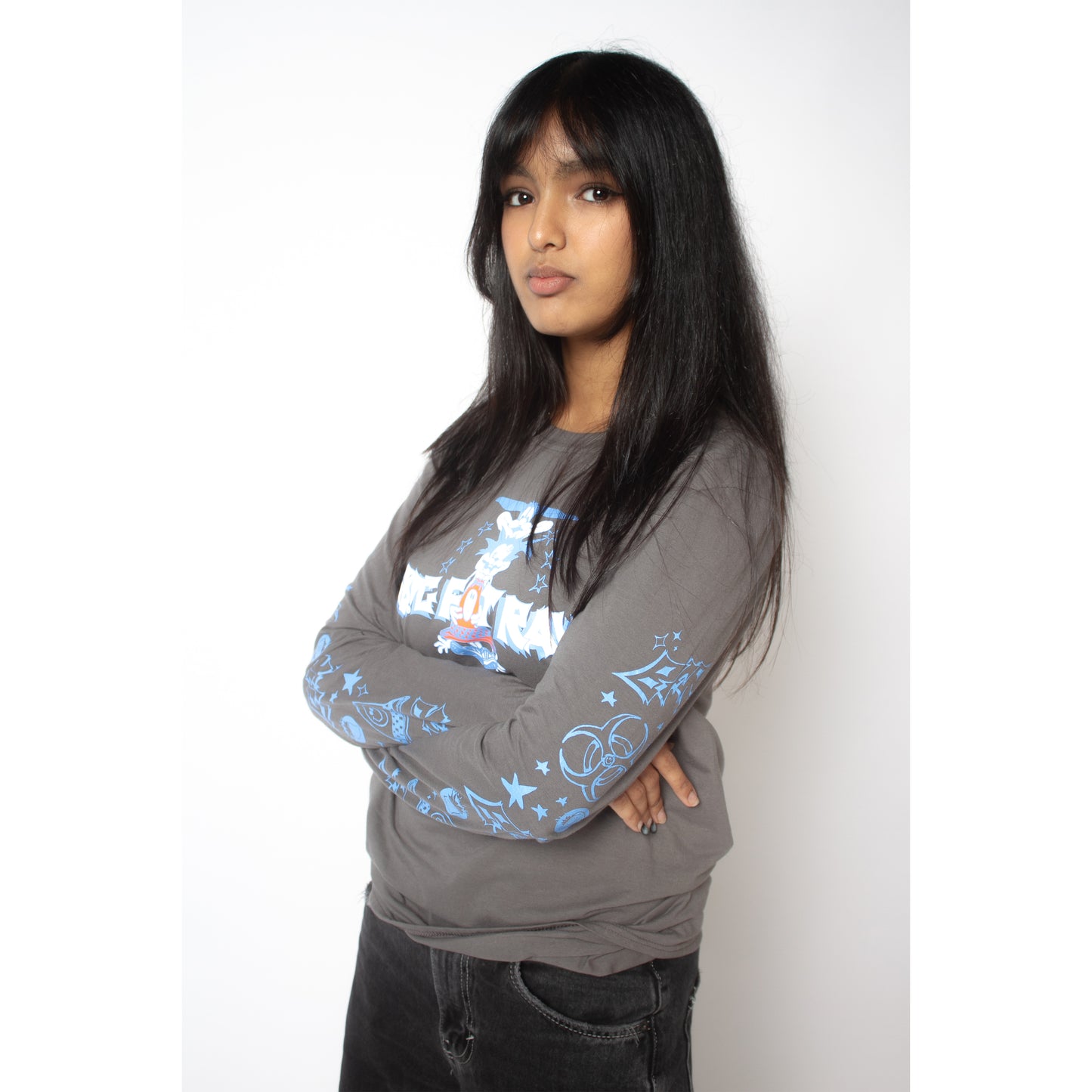 GREY TRAFFIC CONE LONG SLEEVE T